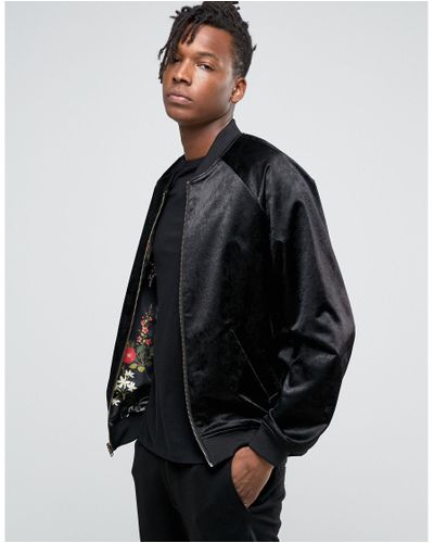 Weekday Velvet Dooby Reversible Bomber for Men - Lyst